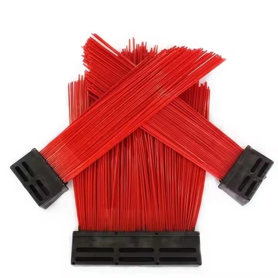 Replaceable Square Street Cleaning Brush Red Sanitation Road Sweeper Brush Safety Nylon